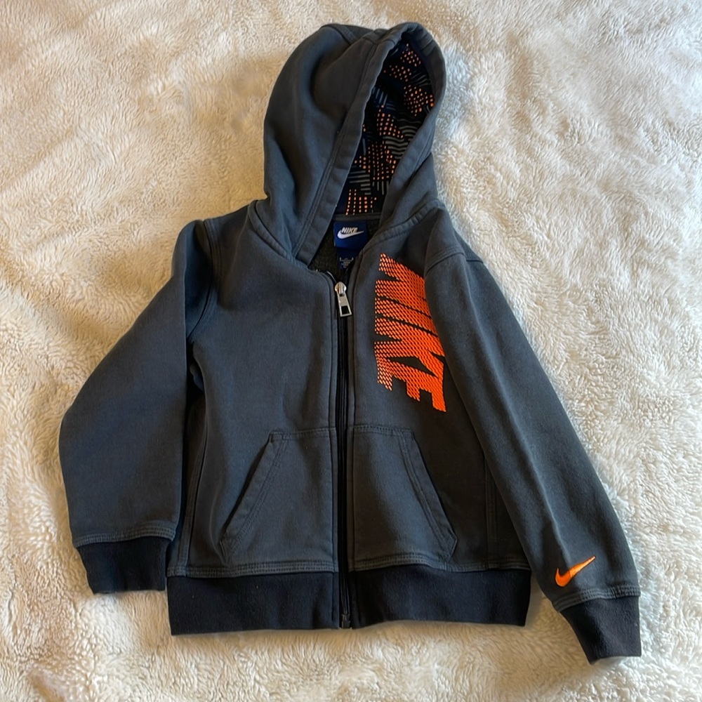 Nike Gray and Orange Hoodie
